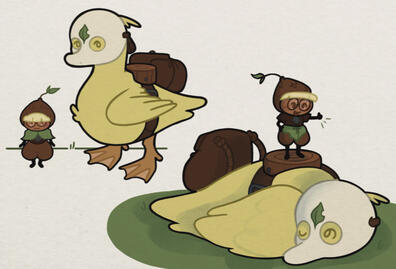 Duck and Acorn