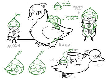 Duck and Acorn Sketches